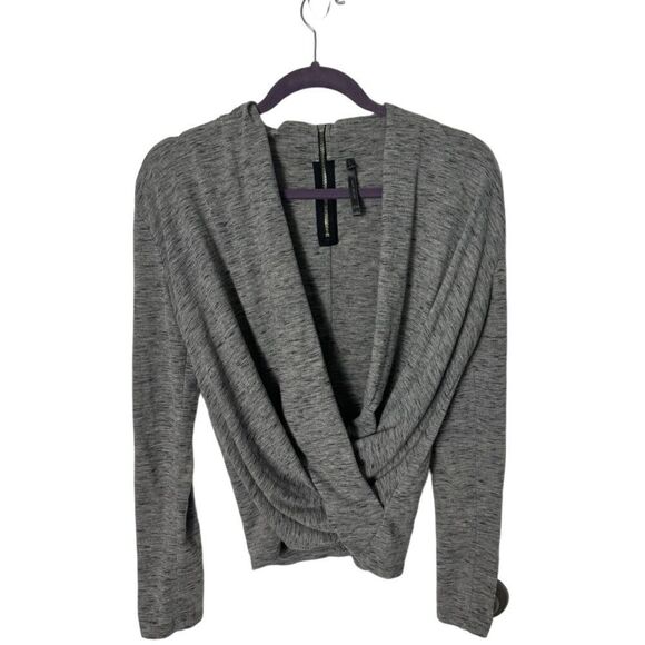 Karen Millen SZ 6 grey draped front twist top - Picture 1 of 4